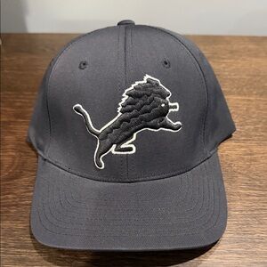 Black Detroit Lion Patch Men's Baseball Cap